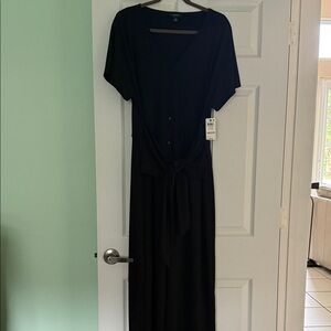NWT Alfani Black Button-Down Maxi Dress
